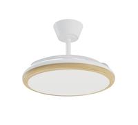 Sulion Ventilateur de plafond avec lumière Lima S LED 89 cm, beige, moteur CC silencieux, télécommande, fonction été/hiver pièces < 13 m²