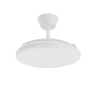 Sulion Ventilateur de plafond avec lumière Lima S LED 89 cm, moteur CC silencieux fonction été/hiver, blanc pièces < 13 m²
