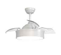Sulion - Ventilateur de plafond brume avec pales rétractables - Léger, silencieux et puissant | Moteur DC basse consommation | Lumière LED CCT réglable 24 W | Fonction été/hiver et minuterie | Blanc