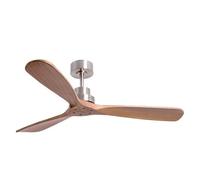 Sulion Ventilateur de plafond en bois naturel, pour extérieur, ip44, NATI, moteur CC télécommande, sans lumière, foncé.