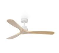 Sulion Ventilateur de plafond GIRO L- Moteur DC - Blanc/bois - 20-32 m² - 132 cm - IP44 - intérieur/extérieur