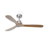 Sulion Ventilateur de plafond GIRO L- Moteur DC Blanc/bois 20-32 m² 132 cm IP44-intérieur/extérieur (nickel)