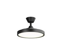 Sulion - Ventilateur de plafond silencieux rétractable BOMBAY style S Xtra Noir 88 cm avec lumière LED réglable | Moteur DC | 3 pales transparentes | 6 vitesses