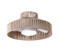 Sulion - Ventilateur de plafond WINDSOR lumière LED 18 W réglable - Moteur DC silencieux, design décoratif avec corde naturelle, Ø52 cm, 5 vitesses, minuteur, fonction hiver-été