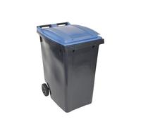 SULO® Conteneur poubelle mobile 2 roues - 360 litres prise frontale - Couvercle bleu