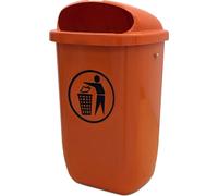 SULO Poubelle 50l plastique orange hauteur 395 x largeur 250 x profondeur 650mm avec capot de pluie - 1052434