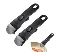 Sulobom Poignée Amovible Universelle Pour Poêles, Poignée Amovible Mastrad,Remplacement Antidérapant Poignée Pour Casseroles Et Poêles,Pince Ergonomique Pour Ustensiles De Supporte 10kg (noir-2pcs)