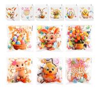 SULOLI 120pcs Sacs de Bonbons de Pâques Sacs Cellophane Enfant Biscuits