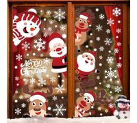 SULOLI 6 Feuilles Noël Autocollants Fenêtre 108pcs PVC Stickers Noel