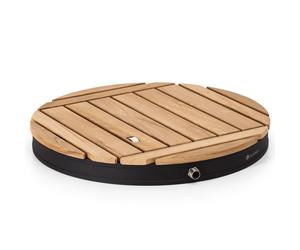 Sumatra Teak Round Douche de jardin Aluminium bois de teck Poignée de transport