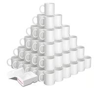 Sumex 11 oz Ensemble de 48 Blanc tasses à sublimation, Céramique Personnalisé Mugs et Tasses à café pour Cadeau Collègue Idée Cadeau Original