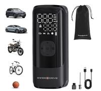SUMEX S Compresseur d'air Portable 160 PSI 2 x Gonfleur de pneus 10,3 Bar 7500 mAh avec écran LCD numérique et Lampe Torche LED Batterie USB Rechargeable Gonfleur pneus Voiture Moto vélos