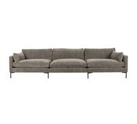 SUMMER - Canapé confortable 5 places en tissu café L335 Marron