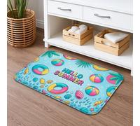 Summer Fun Tapis de bain à séchage rapide, absorbant, antidérapant, en flanelle tropicale, lavable pour salle de bain, toilettes, toilettes, décoration 40,6 x 61 cm