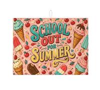 Summer Fun Tapis de séchage pour comptoir de cuisine, couleurs cerises glacées absorbantes, tapis de séchage rétro pour bar à café, 45,7 x 61 cm