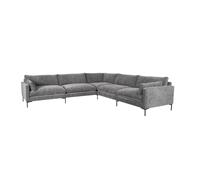 SUMMER - Grand canapé en tissu gris 7 places Gris
