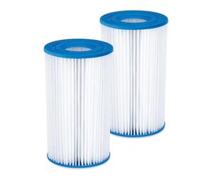 Summer Waves Lot de 2 Cartouches Filtres Type A/C - Chlorinateur et Panier pour Tablettes de Chlore Intégrés - Efficacité Maximale - Matériau Papier Ultra-Résistant - Grande Compatibilité