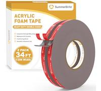 Summerbrite 2 Rouleaux Ruban AdhéSif Double Face-12mm x 10m-Double Face Extra Fort AdhéSif Puissant,Imperméable et Résistante à la Chaleur,Bandes LED,Décoration Intérieure