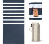 SummerSand Serviette de Plage Microfibre Séchage Rapide, Anti Sable - Compacte, Légère - Matériaux Recyclés - avec Sac Inclus - Drap de Plage Grand Format (160x80 cm - Deep Blue)