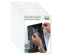 SUMMIT Lot de 100 pochettes en plastique A4 avec découpes solides