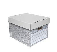 SUMMIT Lot de 5 grandes boîtes de rangement d'archives avec couvercles - En carton recyclé durable pour bureau, maison et déménagement, assemblage facile, 38,1 x 25,2 x 32,7 cm