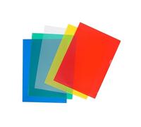 Summit Lot de 50 pochettes en plastique A4 avec découpes solides, couvertures de présentation colorées pour l'école et le bureau