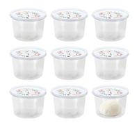 SUMTree Lot de 9 boîtes à boules de pizza avec couvercle en plastique 1,1 l | Boîte à pâte à pizza empilable transparente pour aliments, pâte à pizza, pâte à pain, fruits, restes