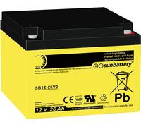 Sun Battery SB12-26V0 12 volts 26 Ah L x l x H 167 x 175 x 125 mm Filetage intérieur M5 Certificat VdS G112010, boîtier ignifuge