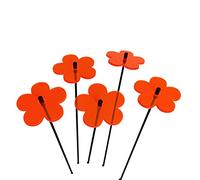 Sun Catcher Ornements de Jardin Fleurir 5 Piquets de Jardin Décoratifs 25cm de Haut Accessoire de Jardinage Cadeau pour Les Jardiniers, Colour:Fluorescent Orange