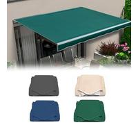 Sun e Shelter Tissu de rechange rétractable en toile de polyester imperméable avec cantonnière pour terrasse et balcon - Vert - 5,5 x 2 m