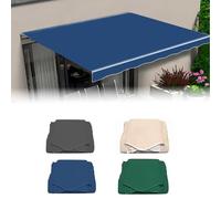 Sun e Shelter Toile de rechange rétractable pour terrasse et balcon en polyester avec cantonnière Bleu 3,5 x 2,5 m