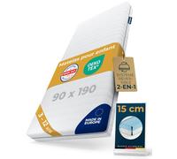 sun garden Matelas pour Enfant 90x190 cm, 3-12 Ans, système évolutif 2-en-1 pour lit d'enfant et d'adolescent. Certifié Oeko-Tex/Dermatest, Mousse de Confort RG28 de 15 cm, fabriqué en Europe.