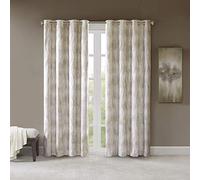 Sun Smart Victorio Rideau de fenêtre avec œillets en Jacquard et Isolation Thermique pour Chambre à Coucher, Salon et dortoir, Tissu Ivoire, 50 x 95 cm