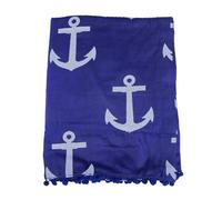 SUN & SURF Paréo avec tissu éponge imprimé ancres tendance 90 x 170 cm double texture - Serviette résistante de plage, soleil et piscine