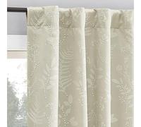 Sun Zero Ambridge Lot de 2 Rideaux brodés Aspect plissé 100% occultant avec Pattes arrière, 127 x 243,8 cm, crème
