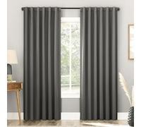 Sun Zero Belize Lot de 2 Rideaux plissés à Fermeture magnétique 100% occultants avec Pattes arrière, 132,1 x 213,4 cm, Gris