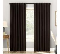 Sun Zero Belize Lot de 2 Rideaux plissés à Fermeture magnétique 100% occultants avec Pattes arrière, 132,1 x 243,8 cm, Marron Chocolat