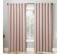 Sun Zero Belize Lot de 2 Rideaux plissés à Fermeture magnétique de qualité cinéma 100% occultants avec Pattes arrière, 132,1 x 160 cm, Rose poudré