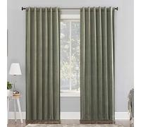 Sun Zero Hampshire Panneau de Rideau en Velours avec Languette arrière 100% occultant et réduction du Bruit, 127 x 213,4 cm, Vert Mousse
