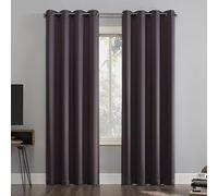 Sun Zero Nordic Lot de 2 Panneaux de Rideaux à œillets 100% occultants de qualité théâtre, réduction du Bruit, 132,1 cm x 137,2 cm, Violet Figue