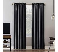 Sun Zero Oslo Theater Grade Extreme Total Blackout Rod Pocket Curtain Panel, 52" x 63", Coal
