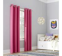 Sun Zero Rideau occultant à œillets en Polyester pour Chambre d'enfant, Rose Vif, 101,6 cm de Large x 213,4 cm de Long (Lot de 1)