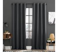 Sun Zero Soho Lot de 2 Rideaux occultants à œillets avec réduction du Bruit, économie d'énergie, 137,2 x 243,8 cm, Gris Anthracite