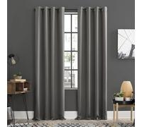 Sun Zero Soho - Lot de 2 Rideaux occultants à œillets - Économe en énergie - 137 x 160 cm - Gris
