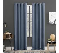 Sun Zero Soho Lot de 2 Rideaux occultants écoénergétiques à œillets, 137,2 x 243,8 cm, Bleu Denim