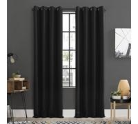 Sun Zero Soho Lot de 2 Rideaux occultants écoénergétiques à œillets, 137,2 x 243,8 cm, Noir