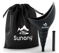 Sunany Urinoir Femme,Urinoir Femelle à Entonnoir en Silicone, Portable pour Pipi Debout Femme,Réutilisable Urinaux Toilette Féminine, pour en Plein air, Activités, Camping,Voyage(Noir)