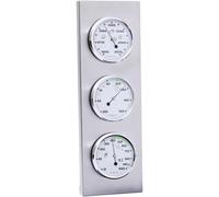 Sunartis 3-4013 THB197 Station météorologique en acier inoxydable avec thermomètre, baromètre et hygromètre