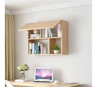 sunbiaouk Étagère Murale Suspendue avec Porte relevable - Meuble de Rangement Mural à Double Niveau, à Placer au-Dessus d'un Bureau ou d'un canapé - Idéal pour Chambre, Salon, Cuisine ou Bureau(B)