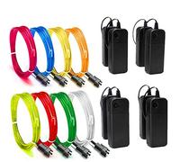 Sunboia 8x1M EL Wire Fil Neon Flexible Lumiere,LED Cable Guirlande Lumineuses Electroluminescent Tube Lumineux pour Halloween Parti Noël Voiture Cuisine Exterieure Boites de Nuit Décor(8 Couleur)